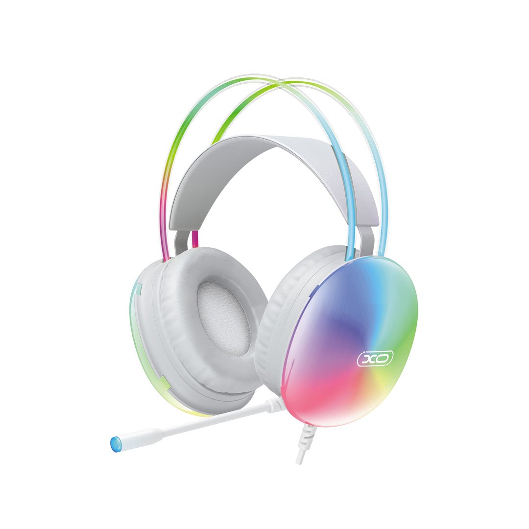 AURICULARES GAMER  XO-GE11 BLANCO RGB CON MICROFONO USB JACK 3.5MM